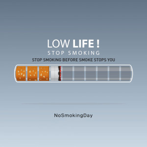 Anti-smoking poster with a cigarette as a life bar