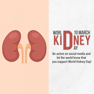Illustration of human kidneys with World Kidney Day text