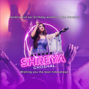 Shreya Ghoshal celebrating her birthday on stage with fans