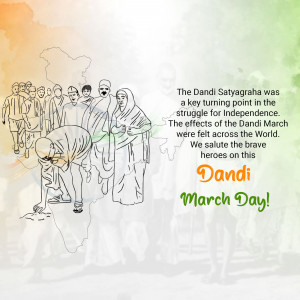 Illustration depicting the Dandi March led by Mahatma Gandhi