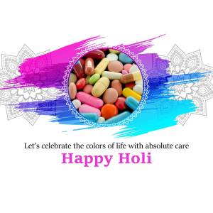 Happy Holi - Colorful Pills Artwork For Google Business Profile