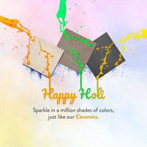 Happy Holi Ceramics Promotion Design For Facebook