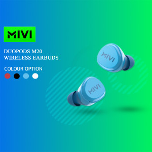 Mivi Duopods M20 wireless earbuds in blue color option