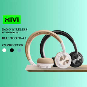 Mivi Saxo Wireless Bluetooth Headphones in White, Black, and Grey