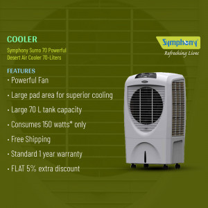 Symphony Sumo 70 Desert Air Cooler - 70 Liters