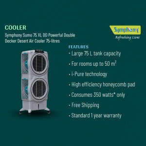 Symphony Sumo 75 XL Double Decker Desert Air Cooler - 75 Litres