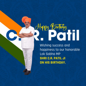 Birthday greeting for C.R. Patil, Lok Sabha MP