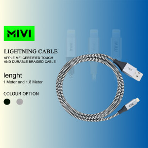 Mivi Lightning Cable - Braided and Durable