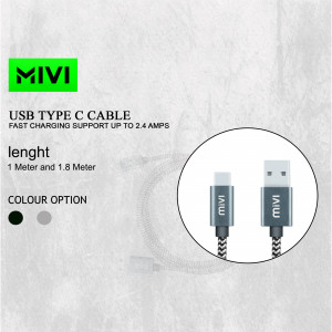 Mivi USB Type-C cable with fast charging support