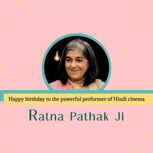 Portrait of Ratna Pathak Shah with birthday message