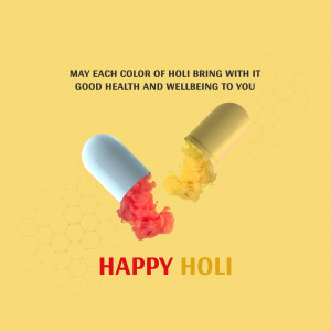 Happy Holi - Health & Wellbeing Flyer For WhatsApp