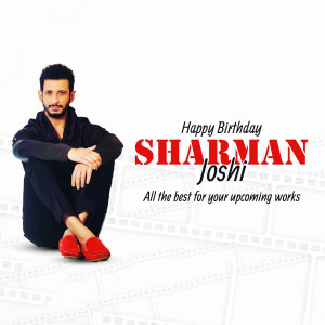 Image of Sharman Joshi with a birthday greeting