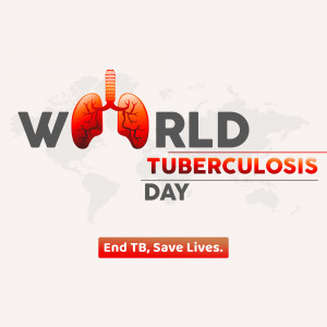 World Tuberculosis Day graphic with lungs and text
