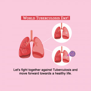 Illustration of lungs with a tuberculosis bacteria for World Tuberculosis Day