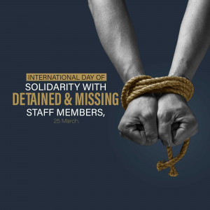 Hands tied with rope symbolizing detained and missing staff members