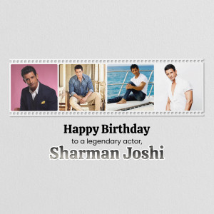 Collage of Sharman Joshi with birthday wishes