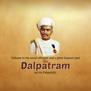 Portrait of Dalpatram, a Gujarati poet and social reformer