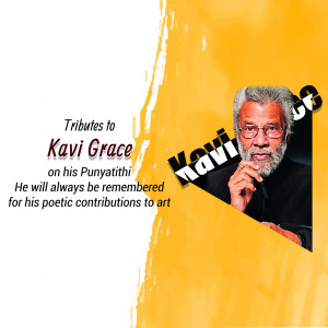 Portrait of Kavi Grace with tribute text