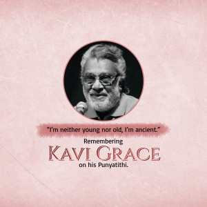 Portrait of Kavi Grace with a quote