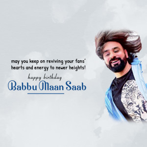 Image of Babbu Maan with a birthday message.