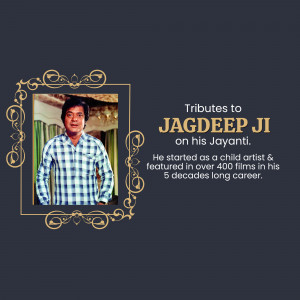 Portrait of Jagdeep Ji with tribute text