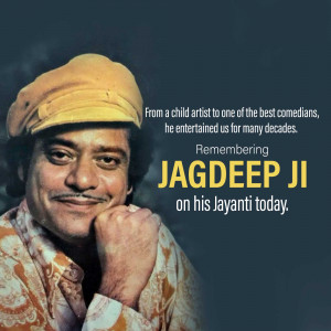 Portrait of Jagdeep Ji with text commemorating his birth anniversary