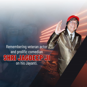 Portrait of Shri Jagdeep, a veteran Indian actor and comedian.