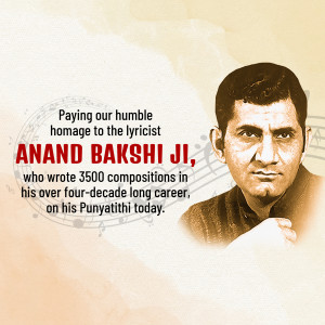 Portrait of Anand Bakshi, a renowned lyricist