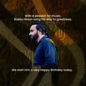 Portrait of Babbu Maan with birthday message