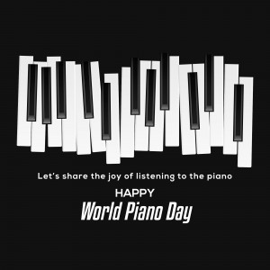 Piano keys with World Piano Day text