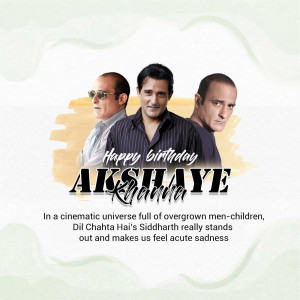 Image of Akshaye Khanna with his father and brother wishing him a happy birthday.