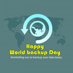 World Backup Day graphic with a globe and recycling arrows