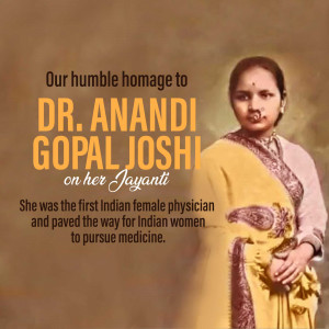 Portrait of Dr. Anandi Gopal Joshi, the first Indian female physician
