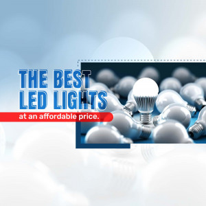 Image of LED light bulbs with text promoting affordable LED lights.