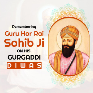 Portrait of Guru Har Rai Ji on Gurpurb