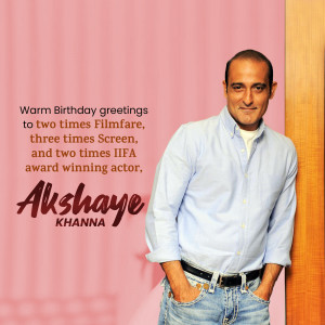 Akshaye Khanna portrait with birthday wishes