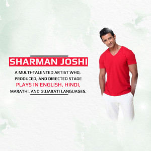 Portrait of Sharman Joshi, an actor and artist