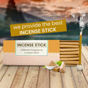 Close-up of incense sticks with packaging and smoke