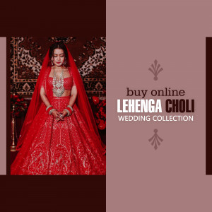 Indian bride in a red lehenga choli with intricate embroidery