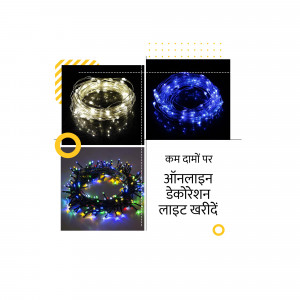 Collage of various decorative LED string lights in warm white, cool white, and multi-color.