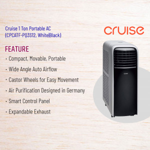 Cruise 1 Ton Portable AC in White and Black