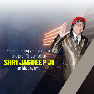 Portrait of Shri Jagdeep, a veteran Indian actor and comedian.