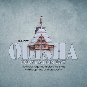 Odisha Foundation Day greeting with Jagannath Temple