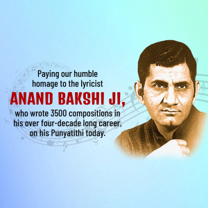 Portrait of Anand Bakshi, a renowned lyricist