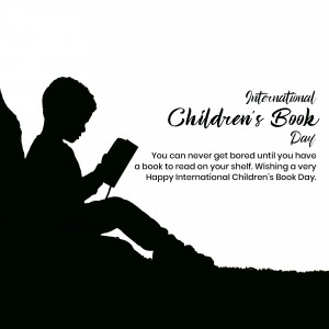 Silhouette of a boy reading a book for International Children's Book Day