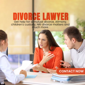 Image depicting a couple in a tense discussion with a lawyer, representing divorce legal services.