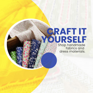 Colorful fabrics and materials for crafting projects