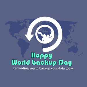 World Backup Day graphic with a globe and recycling arrow