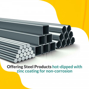 Stack of galvanized steel pipes and tubes