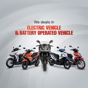 A lineup of electric scooters and motorcycles for sale